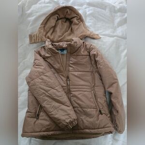 Whales Tail Tan Quilted Hooded Jacket